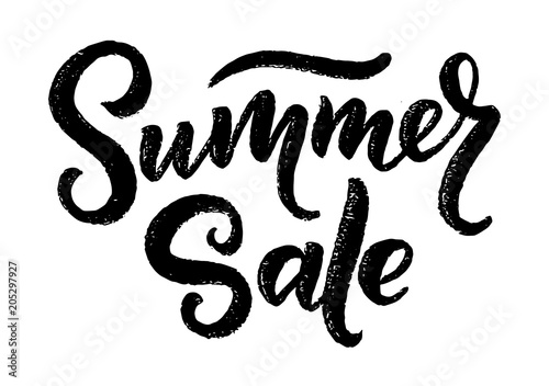 Lettering in heart - Summer sale marketing header. Design for greeting card, ad, promotion, poster, banner, blog, article, social media, marketing.