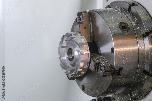 Industrial metalworking machine close up