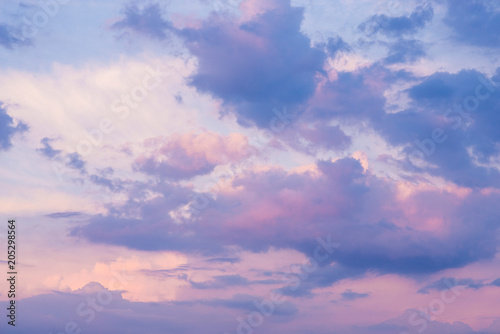 Purple cloudy colorful sky horizontal