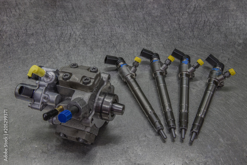 fuel pump on repairs, close up