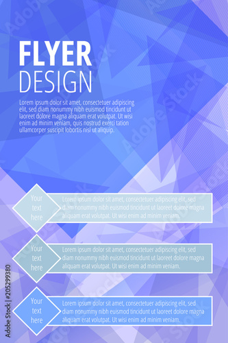Vector Brochure Flyer design template in blue color - illustration