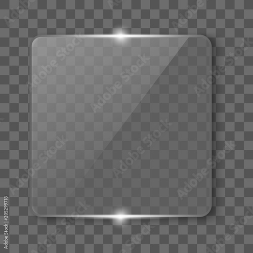 Glass frame plates. Isolated on transparent background. Vector illustration, eps 10.