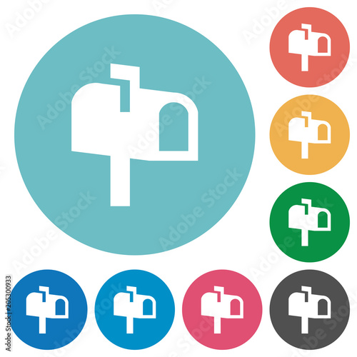 Mailbox flat round icons