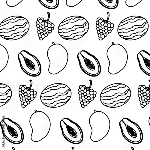 line delicious organic fruits nutrition background