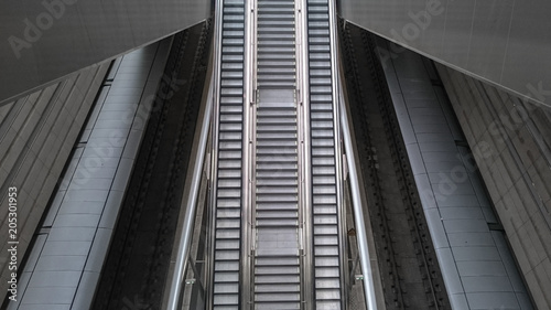 empty underground escalator in metro station