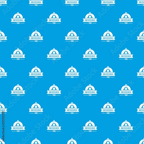 Gmo research badge pattern vector seamless blue repeat for any use © ylivdesign
