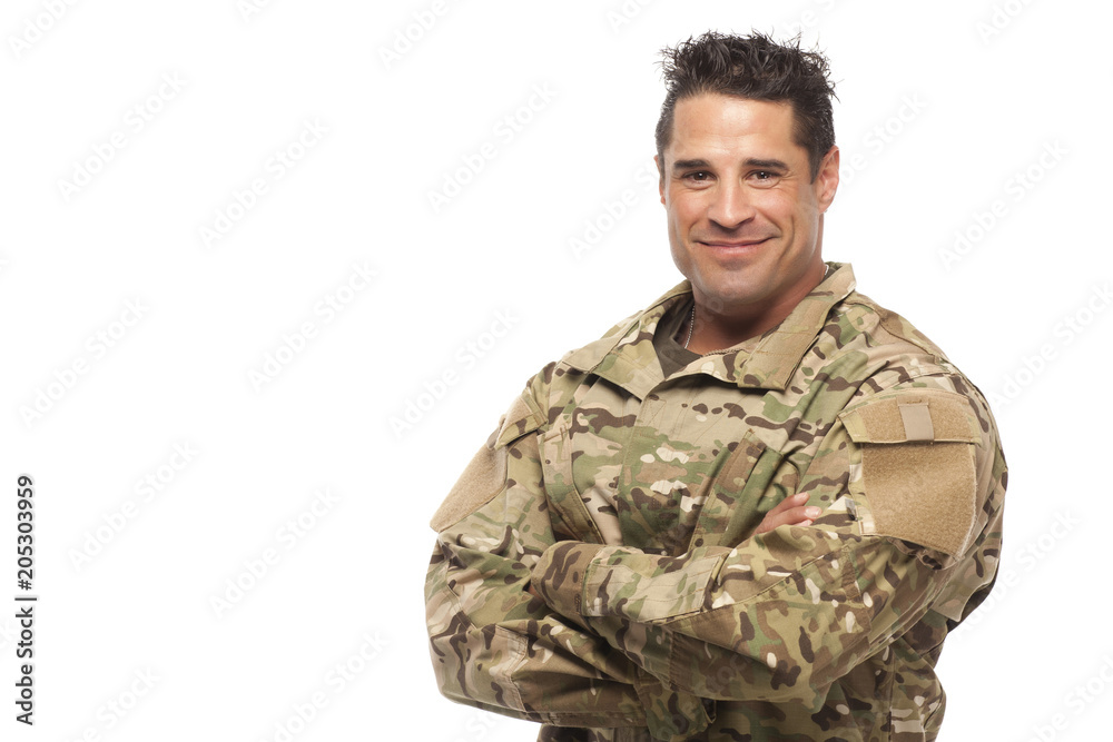 Army soldier with arms crossed Army soldier with arms crossed