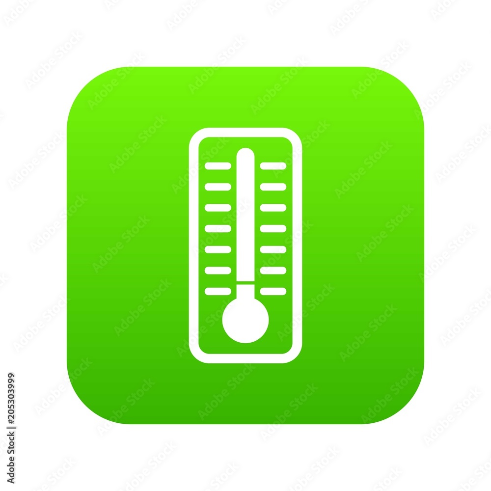 Cold thermometer icon digital green for any design isolated on white vector illustration Cold thermometer icon digital green for any design isolated on white vector illustration