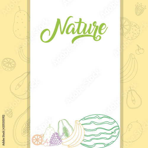 Nature fruits frame