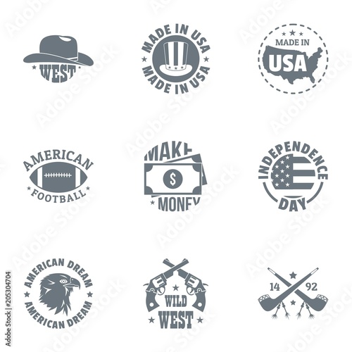 American league logo set. Simple set of 9 american league vector logo for web isolated on white background