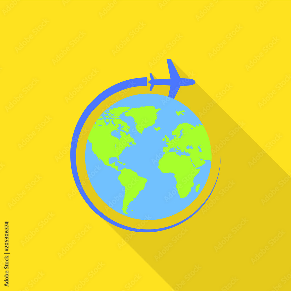Naklejka premium Global avia flight icon. Flat illustration of global avia flight vector icon for web design