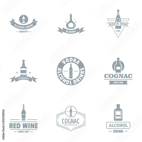 Vino logo set. Simple set of 9 vino vector logo for web isolated on white background