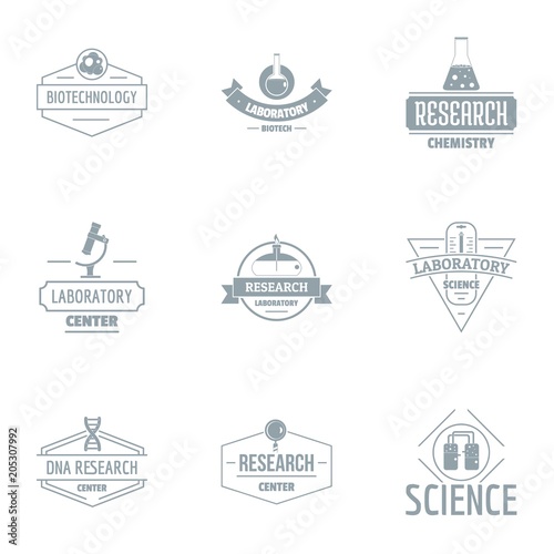 Laboratory study logo set. Simple set of 9 laboratory study vector logo for web isolated on white background