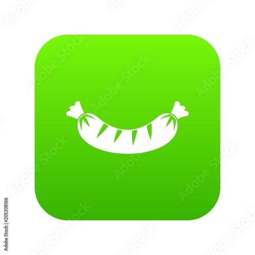 Grilled sausage icon digital green for any design isolated on white vector illustration