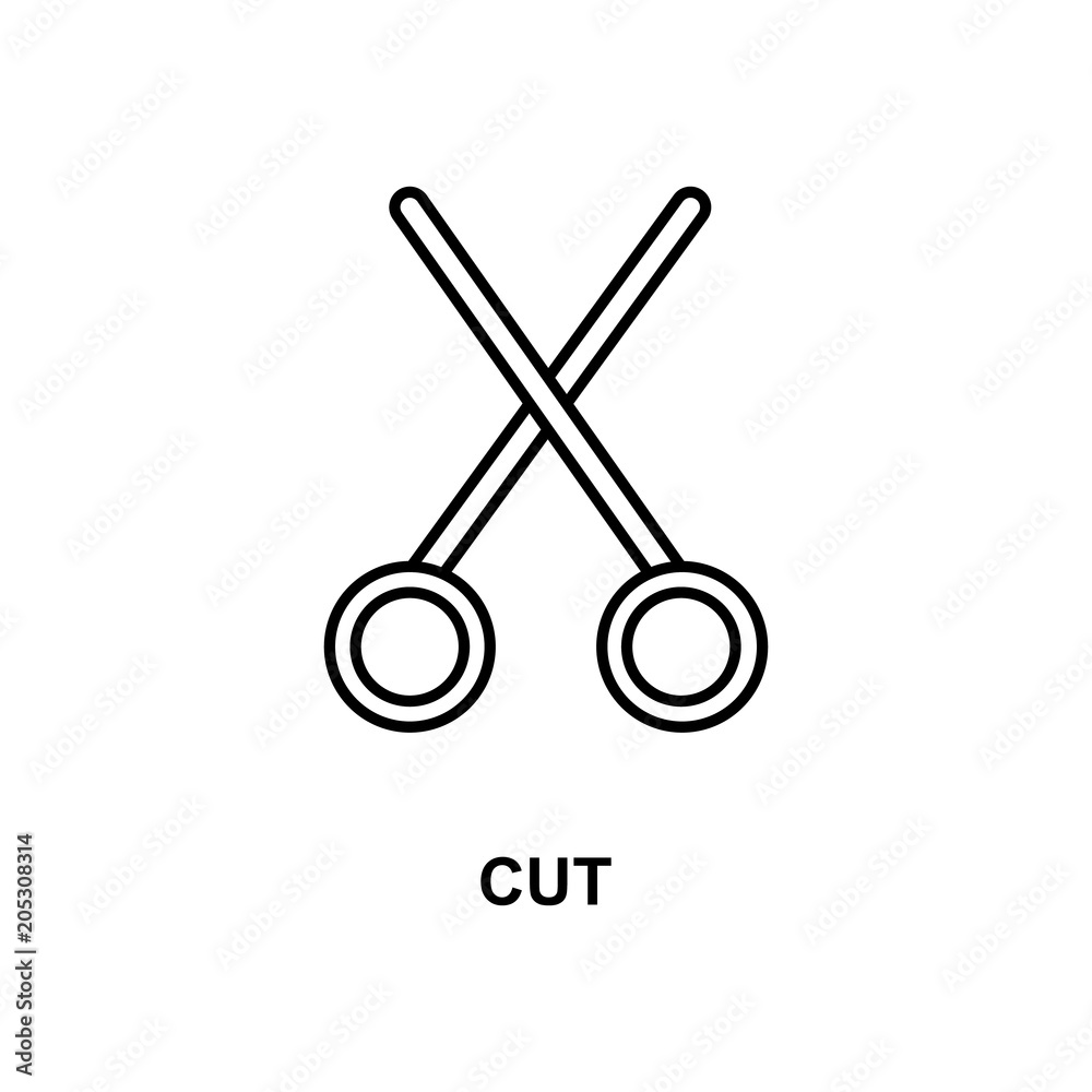 cut sign icon. Element of simple web icon with name for mobile concept and web apps. Thin line cut sign icon can be used for web and mobile cut sign icon. Element of simple web icon with name for mobile concept and web apps. Thin line cut sign icon can be used for web and mobile