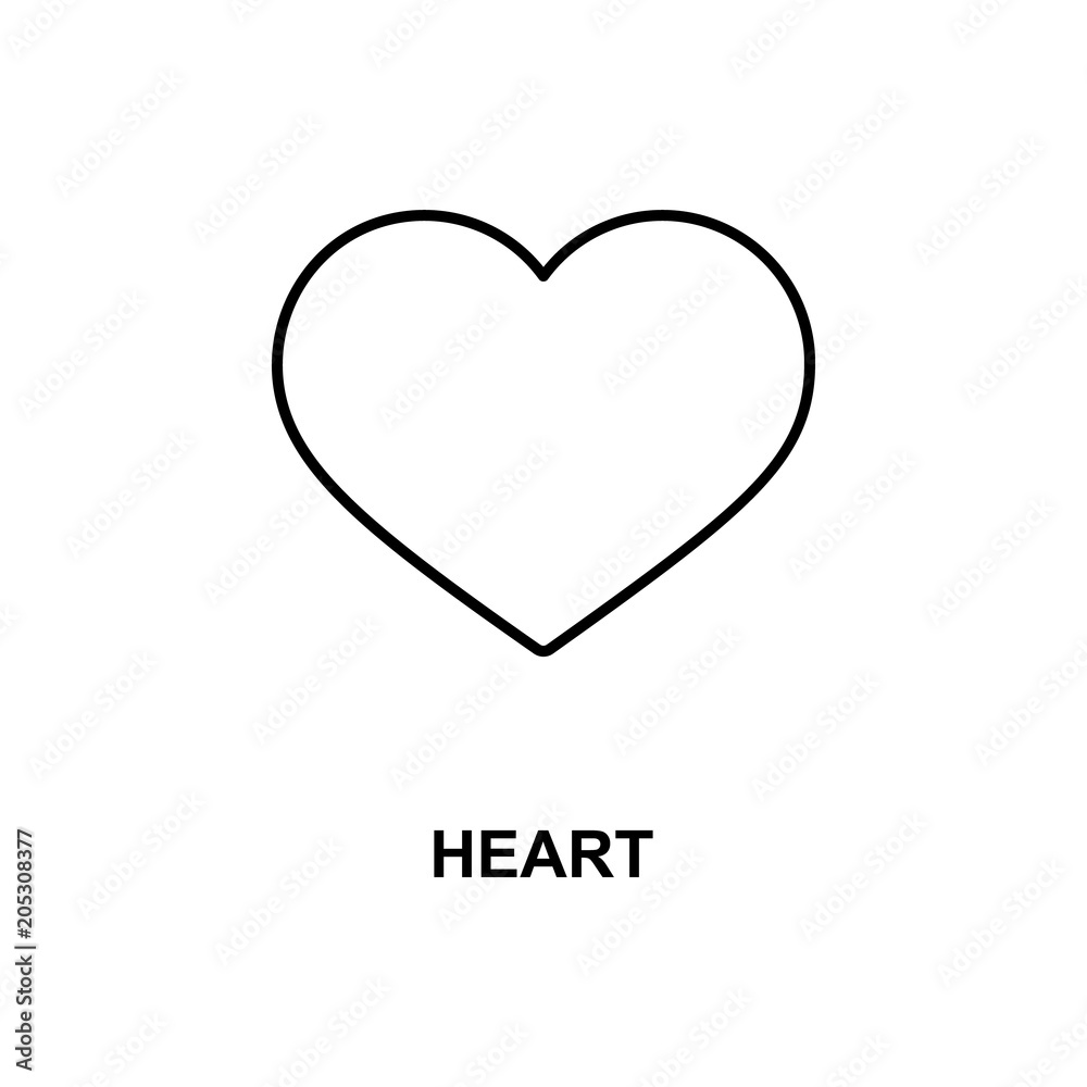 heart icon. Element of simple web icon with name for mobile concept and web apps. Thin line heart icon can be used for web and mobile