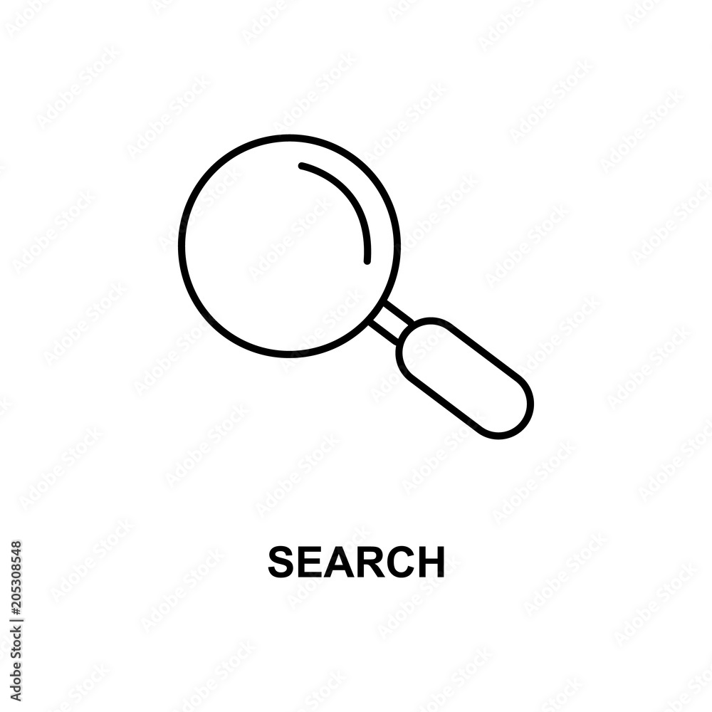 search sign icon. Element of simple web icon with name for mobile concept and web apps. Thin line search sign icon can be used for web and mobile