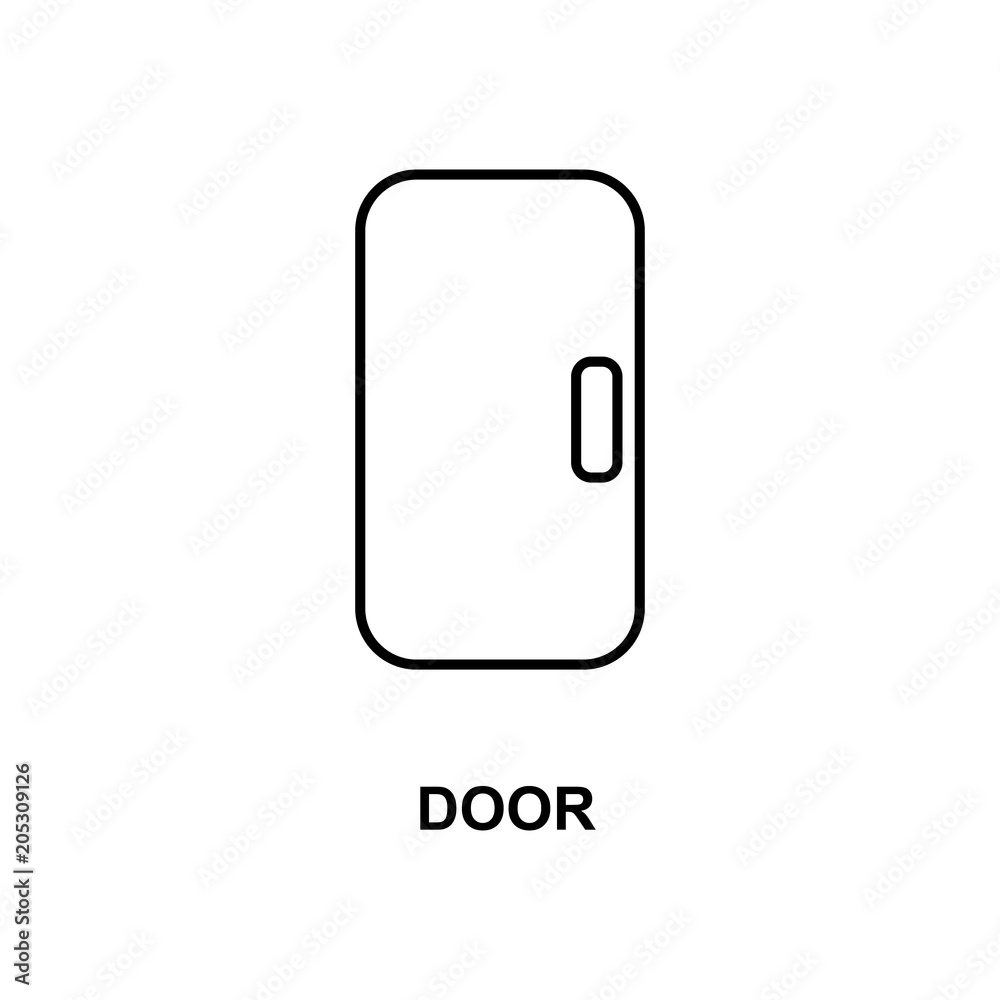 door icon. Element of simple web icon with name for mobile concept and web apps. Thin line door icon can be used for web and mobile door icon. Element of simple web icon with name for mobile concept and web apps. Thin line door icon can be used for web and mobile