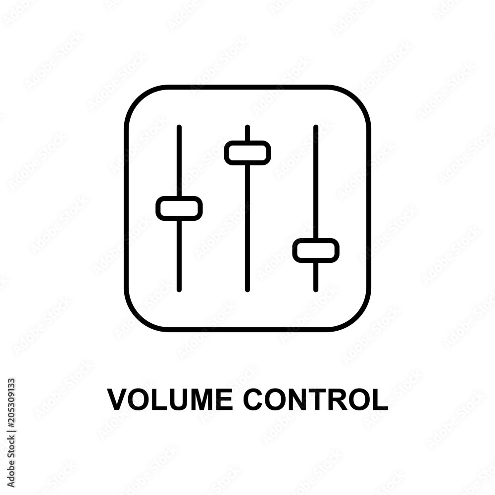 volume control icon. Element of simple web icon with name for mobile concept and web apps. Thin line volume control icon can be used for web and mobile volume control icon. Element of simple web icon with name for mobile concept and web apps. Thin line volume control icon can be used for web and mobile
