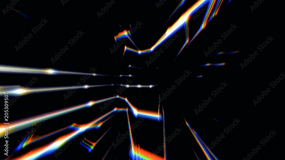 Abstract Generative Line Mesh with RGB Shift. VJ Footage