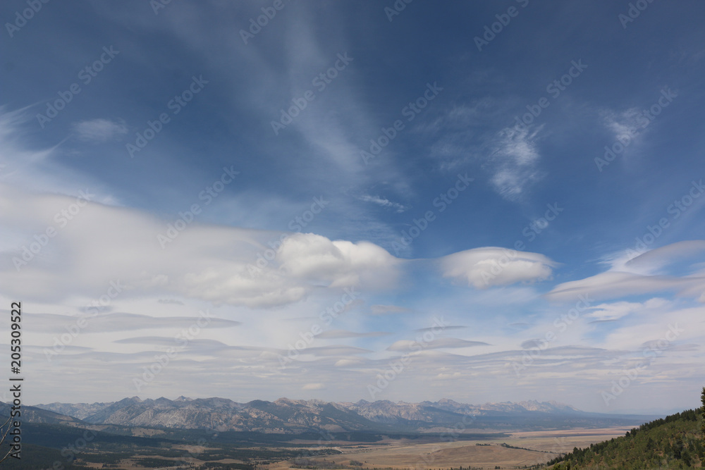 amazing clouds and sky over mountains