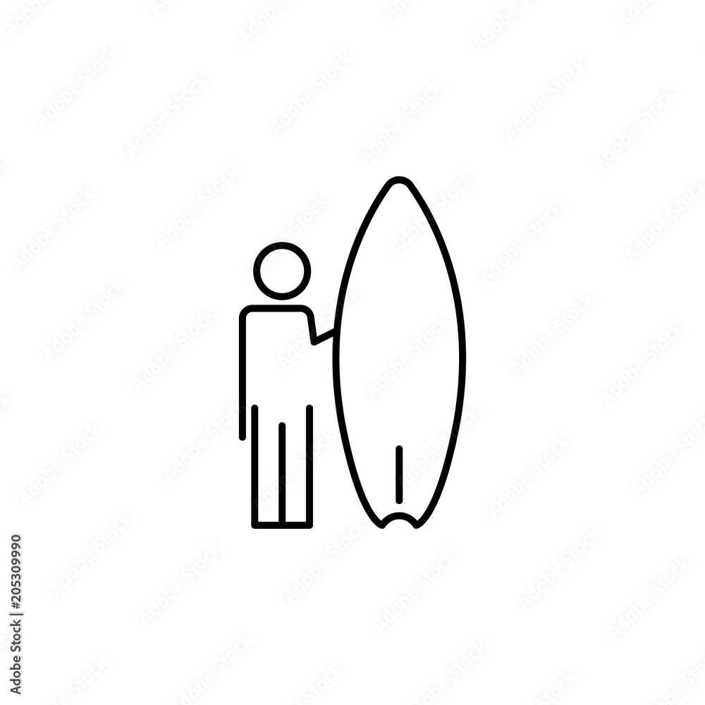 surfer icon. Element of simple travel icon for mobile concept and web apps. Thin line surfer icon can be used for web and mobile surfer icon. Element of simple travel icon for mobile concept and web apps. Thin line surfer icon can be used for web and mobile