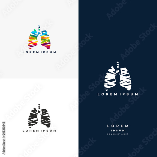 Colorful Lungs logo vector, Health lungs logo designs template, design concept, logo, logotype element for template