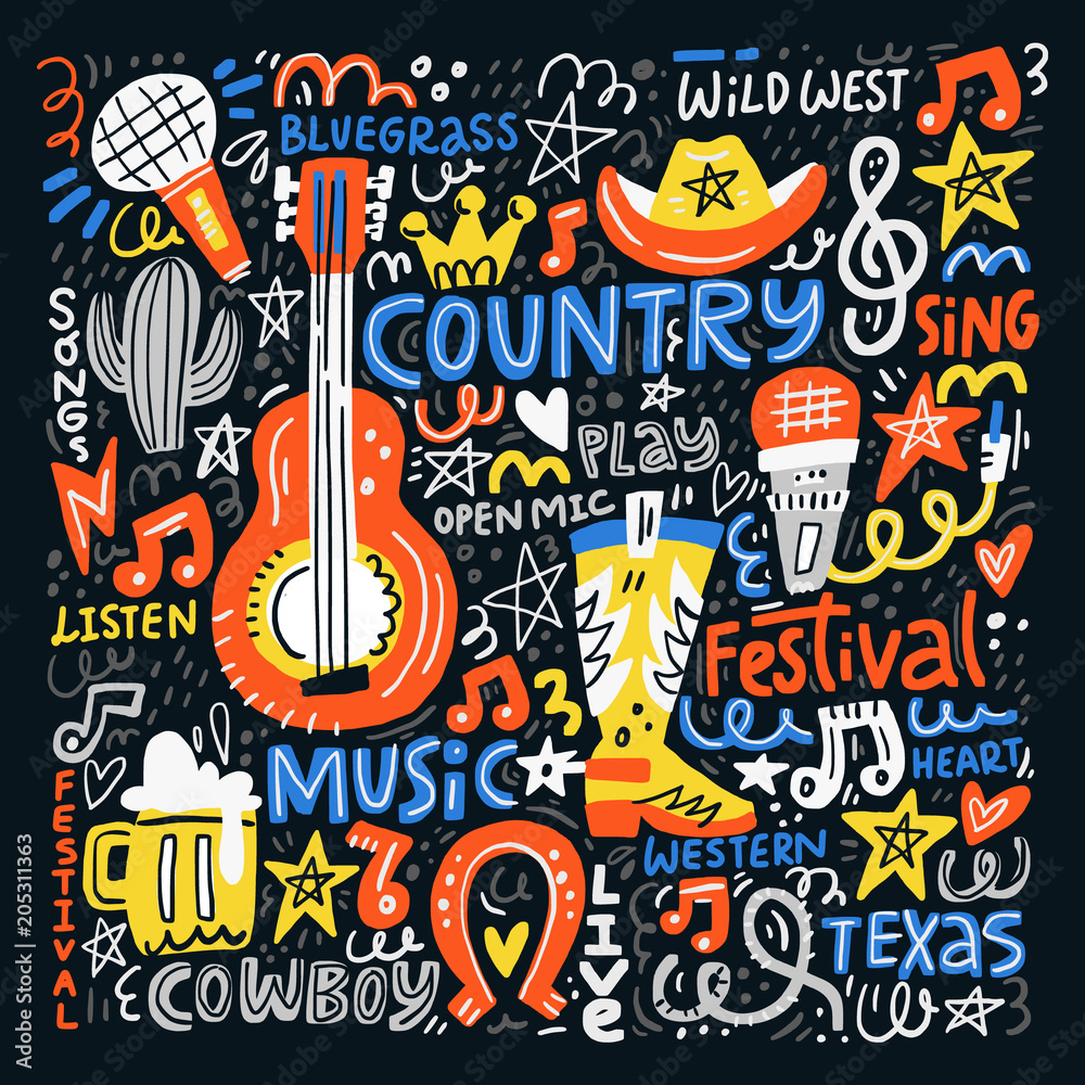 Obraz premium Country Music Illustration