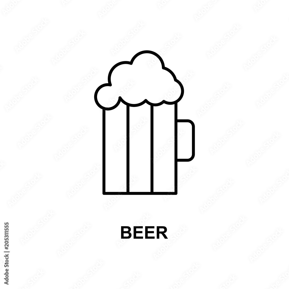 beer icon. Element of simple web icon with name for mobile concept and web apps. Thin line beer icon can be used for web and mobile beer icon. Element of simple web icon with name for mobile concept and web apps. Thin line beer icon can be used for web and mobile