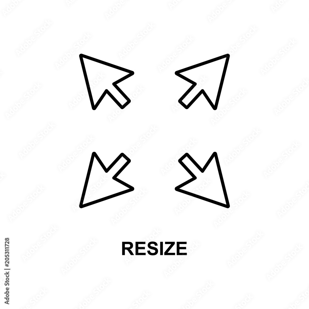 resize sign icon. Element of simple web icon with name for mobile concept and web apps. Thin line resize sign icon can be used for web and mobile resize sign icon. Element of simple web icon with name for mobile concept and web apps. Thin line resize sign icon can be used for web and mobile