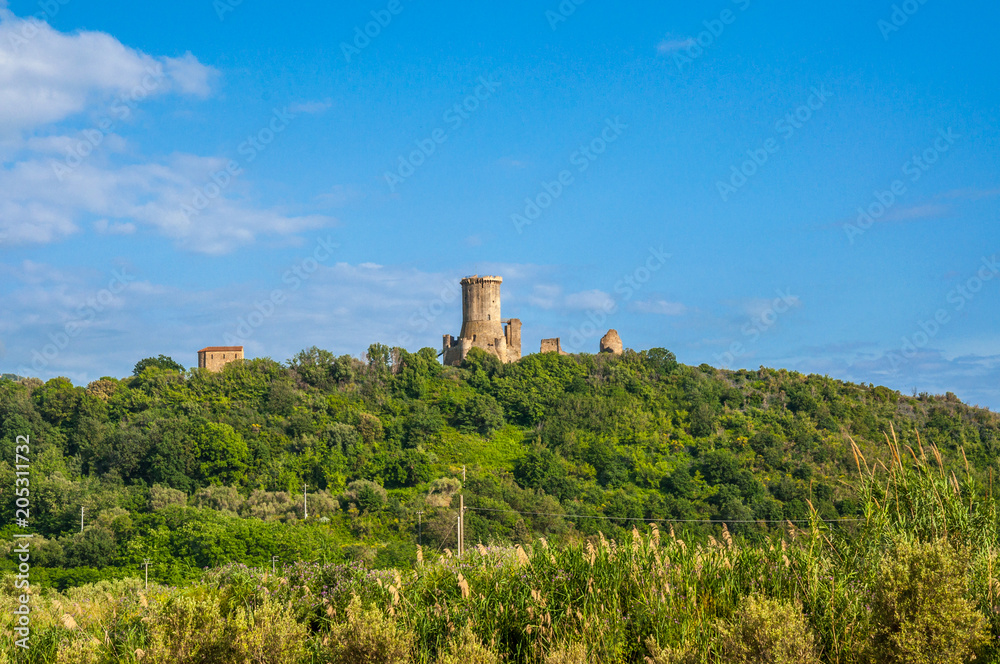 The Norman tower and the acropolis of the ancient greek city of Elea, Velia.