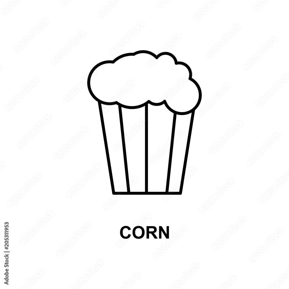 corn icon. Element of simple web icon with name for mobile concept and web apps. Thin line corn icon can be used for web and mobile corn icon. Element of simple web icon with name for mobile concept and web apps. Thin line corn icon can be used for web and mobile