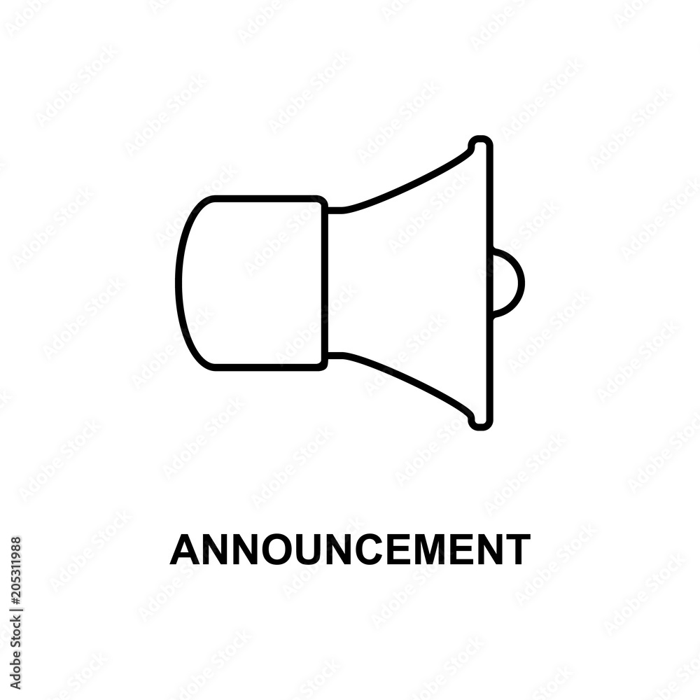 announcement icon. Element of simple web icon with name for mobile concept and web apps. Thin line announcement icon can be used for web and mobile