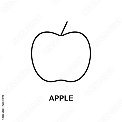apple icon. Element of simple web icon with name for mobile concept and web apps. Thin line apple icon can be used for web and mobile