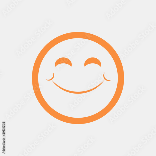 Happy smiley face or emoticon line art icon for apps and websites