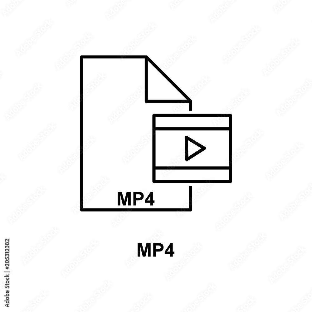 mp4 file icon. Element of simple web icon with name for mobile concept and web apps. Thin line mp4 file icon can be used for web and mobile mp4 file icon. Element of simple web icon with name for mobile concept and web apps. Thin line mp4 file icon can be used for web and mobile
