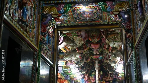 Ancient Hindu Pathirakali Amman temple in Trincomalee, Sri Lanka. Temple was built in honor of the goddess Badrakali (Bhadrakali). Walls are decorated with beautiful ornament photo