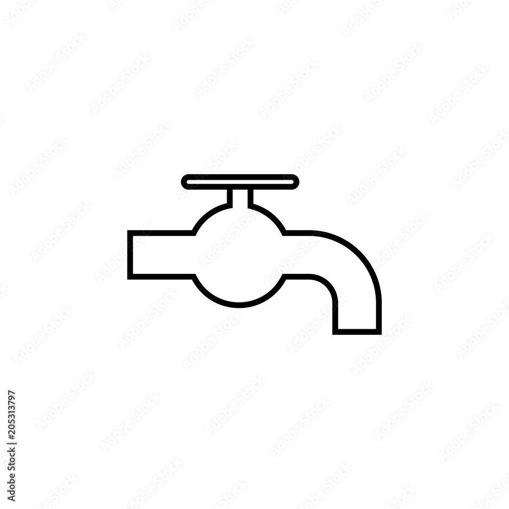 water tap icon. Element of simple web icon with name for mobile concept and web apps. Thin line water tap icon can be used for web and mobile water tap icon. Element of simple web icon with name for mobile concept and web apps. Thin line water tap icon can be used for web and mobile