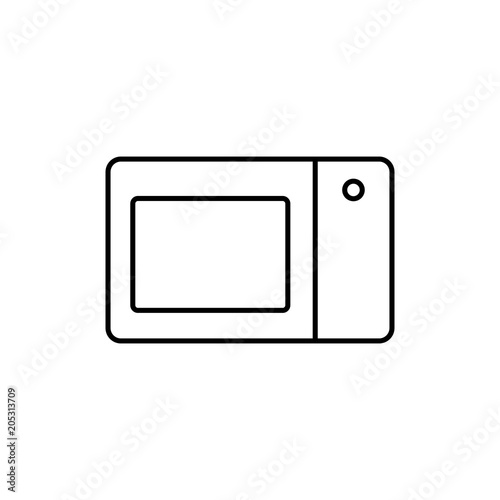 microwave icon. Element of simple web icon with name for mobile concept and web apps. Thin line microwave icon can be used for web and mobile