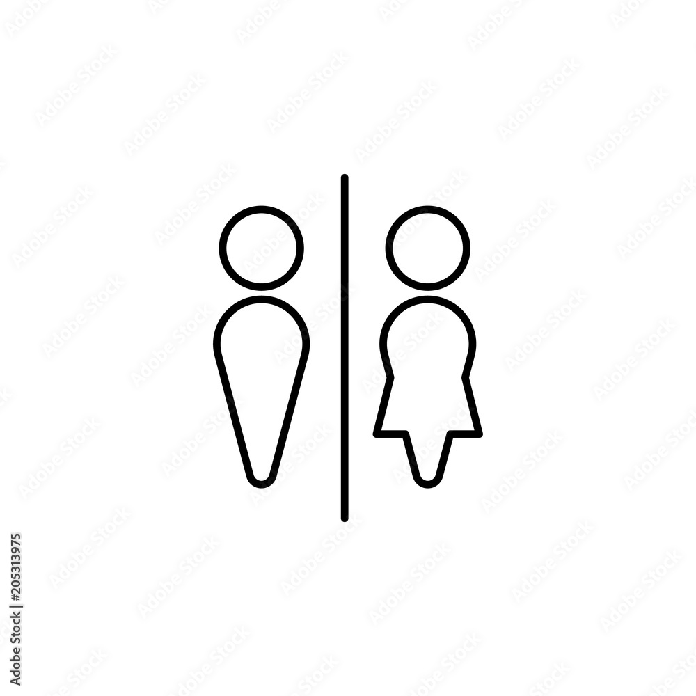 Fototapeta premium sign in the toilet icon. Element of simple web icon with name for mobile concept and web apps. Thin line sign in the toilet icon can be used for web and mobile