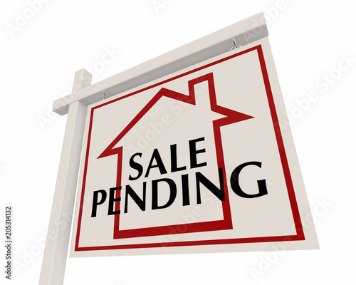 Принти на полотні Sale Pending Home for Sale Real Estate Sign Words 3d Render Illustration