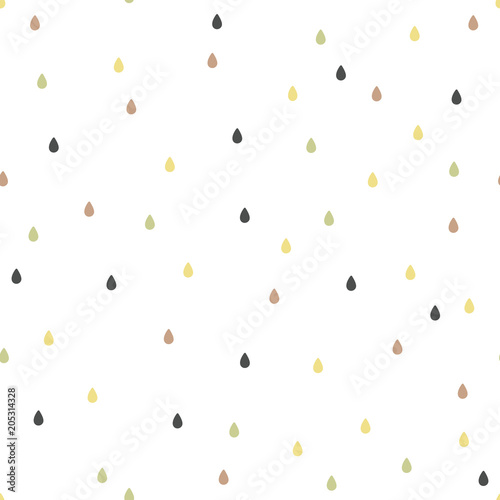 Seamless pattern  falling confetti or raindrop with white background  vector illustration