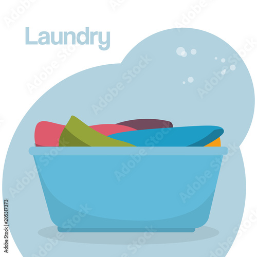 plastic pot laundry service vector illustration design