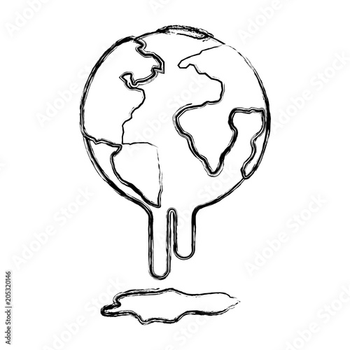 planet earth melting to global warming vector illustration design