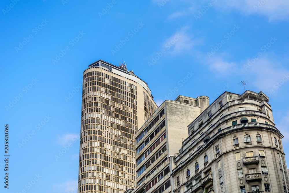 panoramic view of the famous skyscraper Italia Building, in Sao Paulo, Brazil.