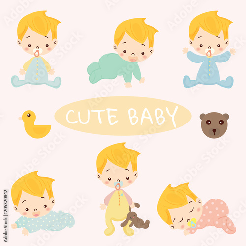 set of cute baby