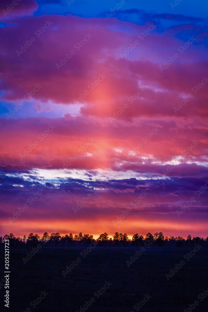 APRIL 27, 2017, RIDGWAY COLORADO - Stunning Sunset on Hastings Mesa, between Ridgway and Telluride Colorado