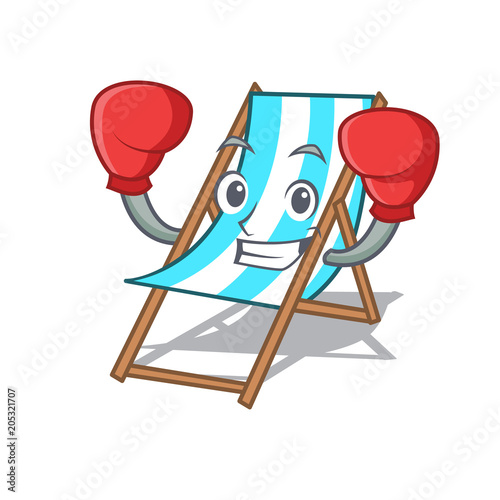 Boxing beach chair character cartoon
