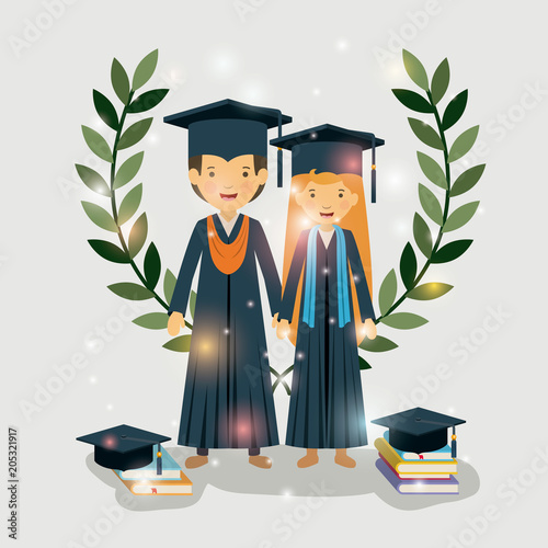 couple of graduates class of the