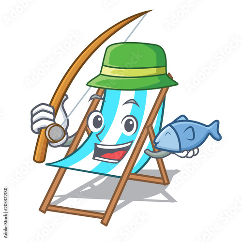 Fishing beach chair mascot cartoon